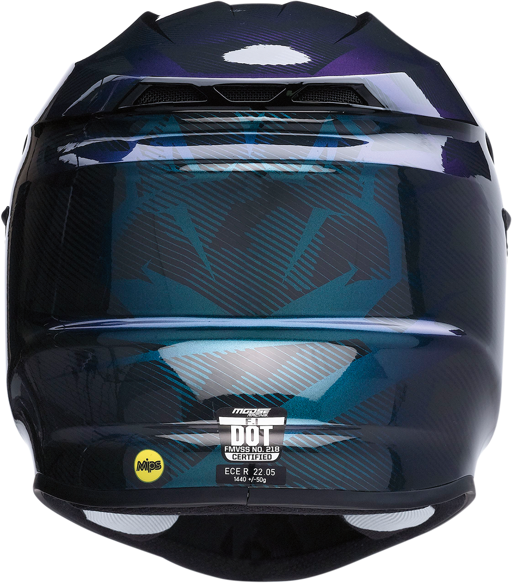 Moose Racing F.I. Agroid Camo MIPS Helmet Iridescent Blue