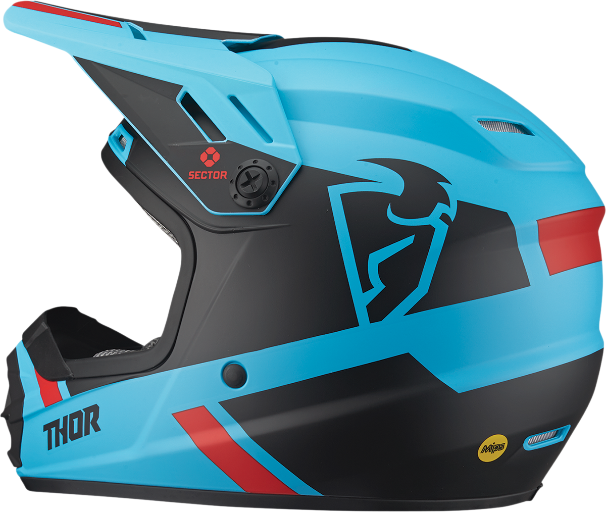 Thor 2023 Youth Sector Split MIPS Helmet - Blue/Black