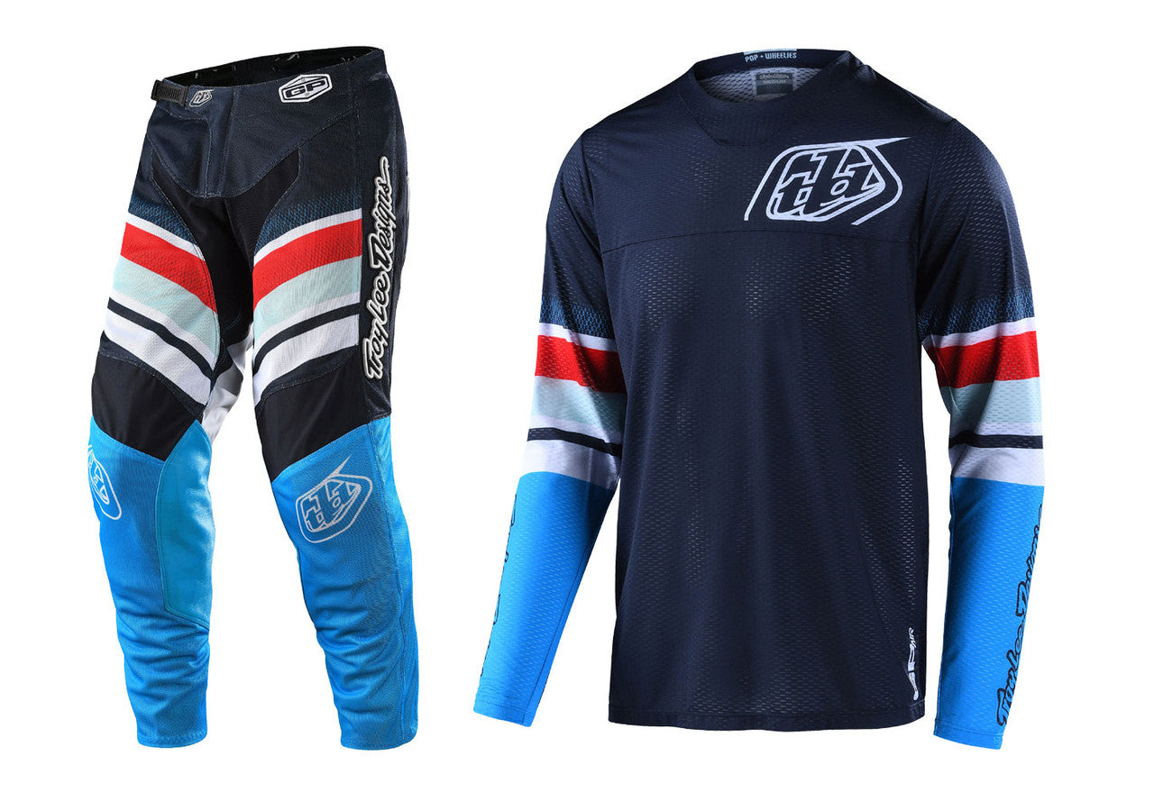 Troy Lee Designs 2022 GP Air Jersey and Pant Combo Warped Blue/Red