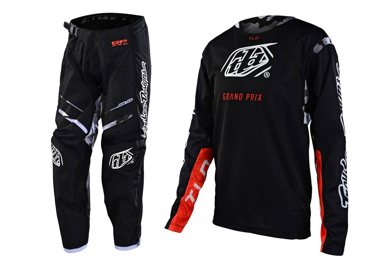 Troy Lee Designs 2023 Youth GP Pro Blends Camo Jersey Pant Combo Black/White