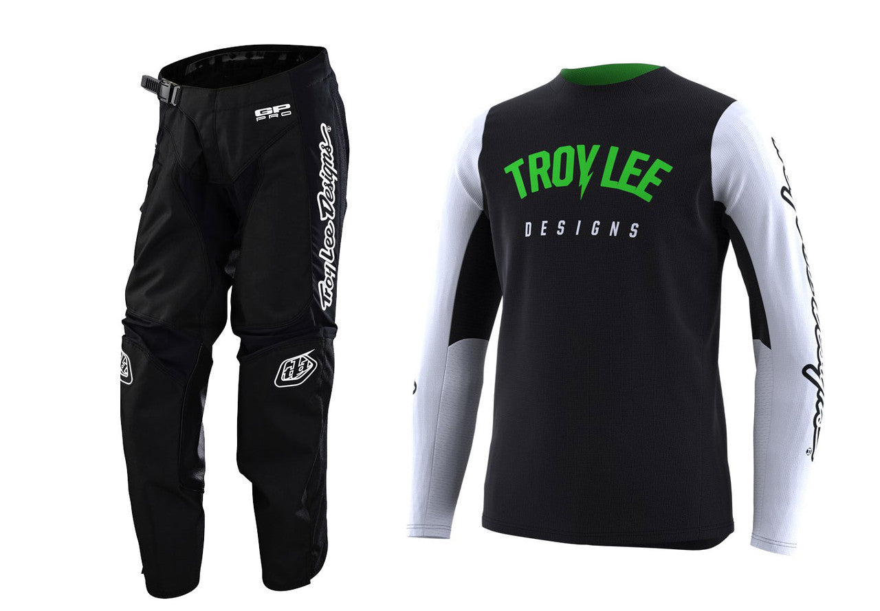 Troy Lee Designs 2023 Youth GP Pro Boltz Jersey Mono Pant Combo Black/White