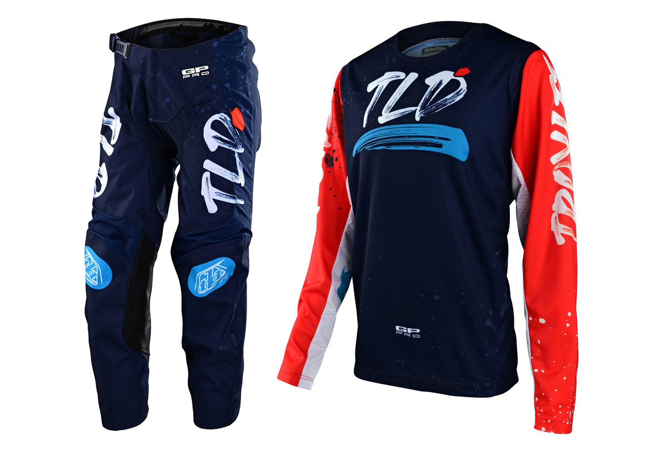 Troy Lee Designs 2023 Youth GP Pro Partical Jersey Pant Combo Navy/Orange