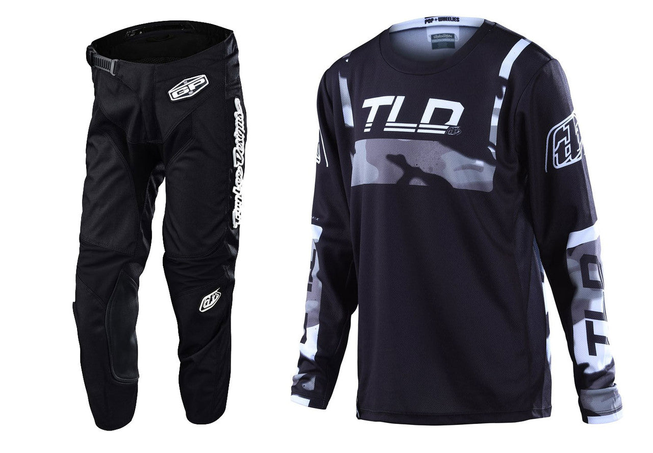 Troy Lee Designs 2023 Youth GP Brazen Camo Jersey Mono Pant Combo Gray