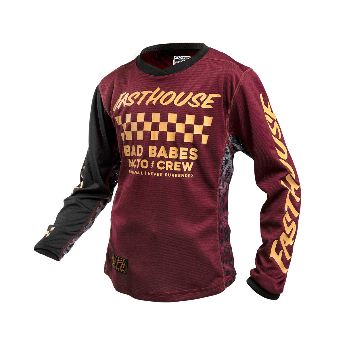 Fasthouse Youth Girls Grindhouse Crew Jersey - Maroon