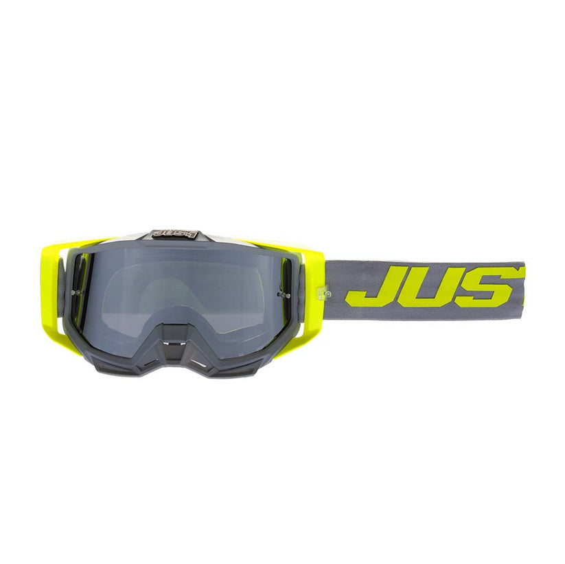 JUST1 Iris 2.0 Moto Goggle Logo Grey - Fluo Yellow