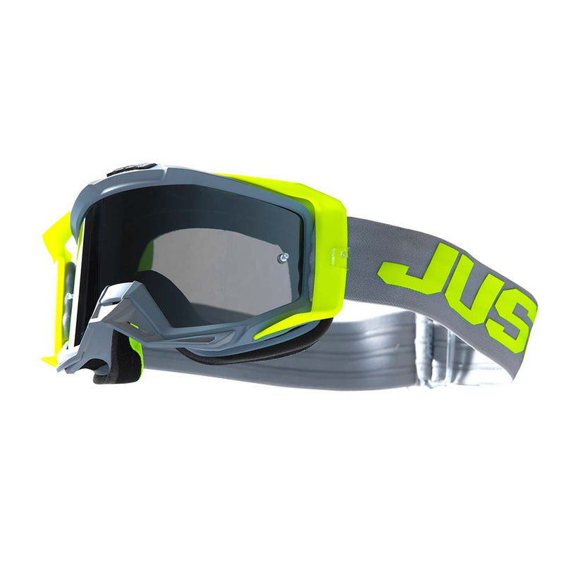JUST1 Iris 2.0 Moto Goggle Logo Grey - Fluo Yellow