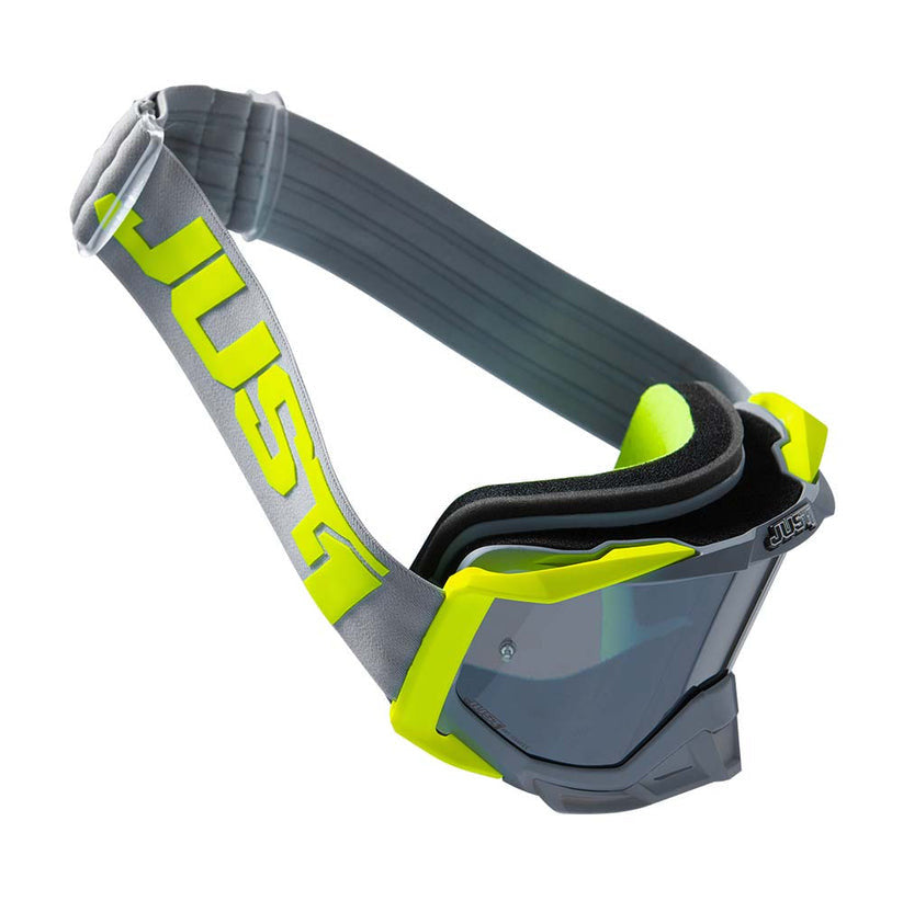 JUST1 Iris 2.0 Moto Goggle Logo Grey - Fluo Yellow