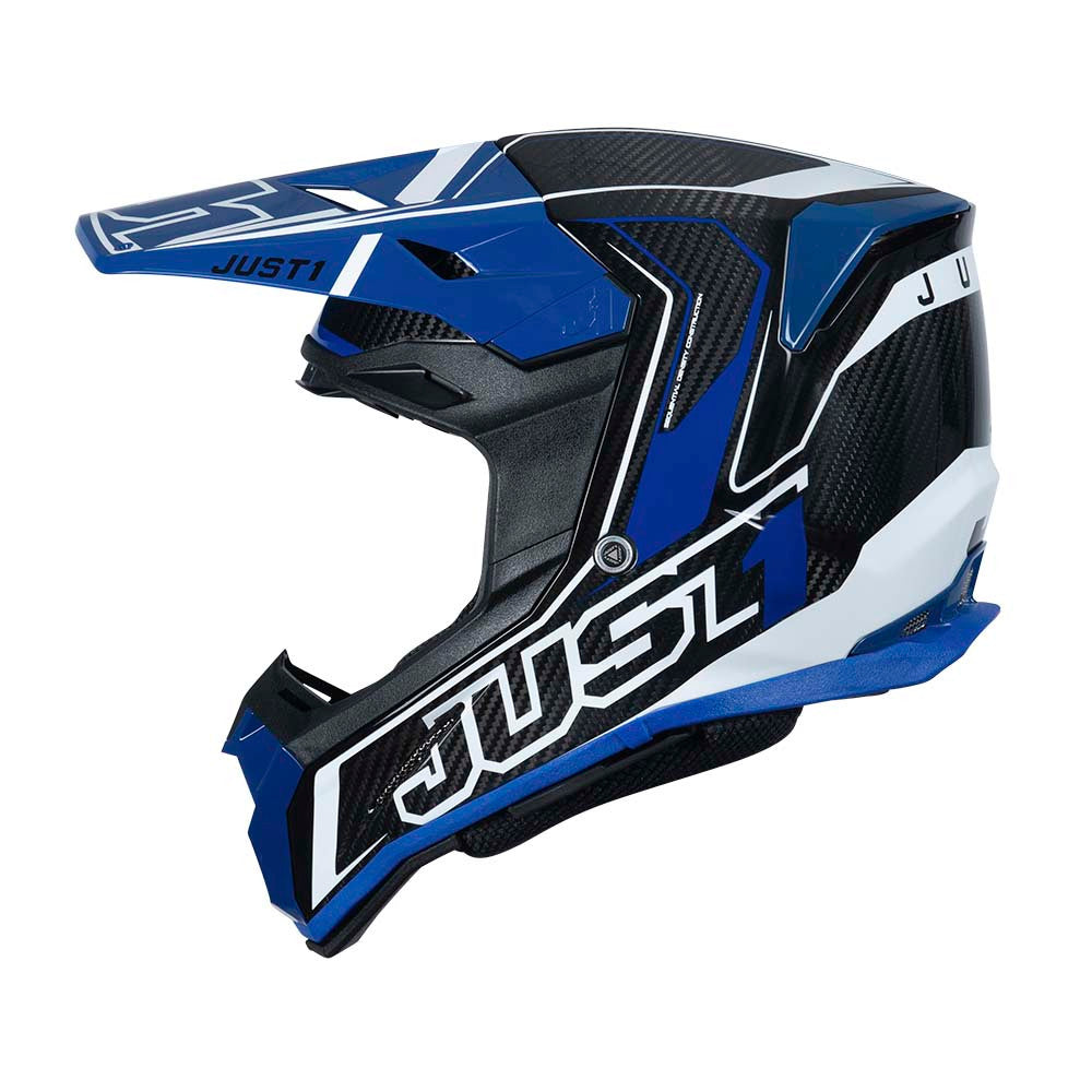JUST1 J22 Carbon Fluo 2.0 Offroad Helmet Blue/Black/White