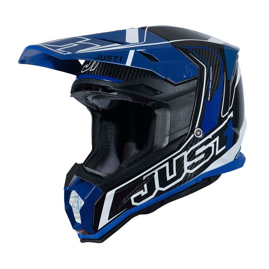 JUST1 J22 Carbon Fluo 2.0 Offroad Helmet Blue/Black/White
