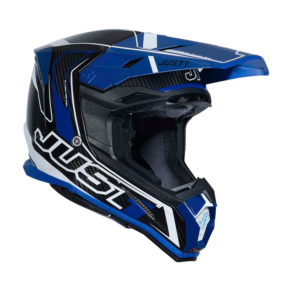 JUST1 J22 Carbon Fluo 2.0 Offroad Helmet Blue/Black/White