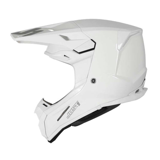 JUST1 J22F Solid Offroad Helmet Gloss White