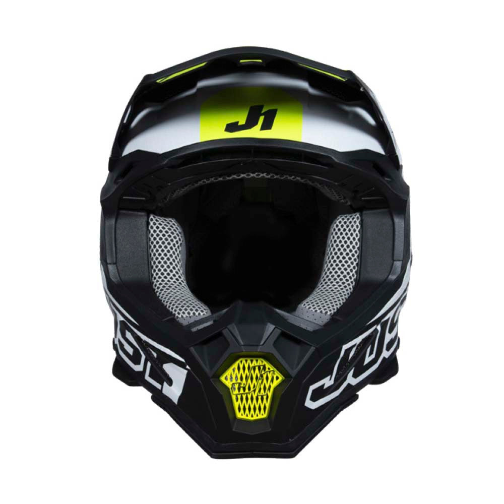 Just  1 J22F Dynamo Offroad Helmet Black/White/Yellow Fluo