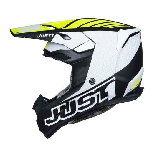 Just  1 J22F Dynamo Offroad Helmet Black/White/Yellow Fluo