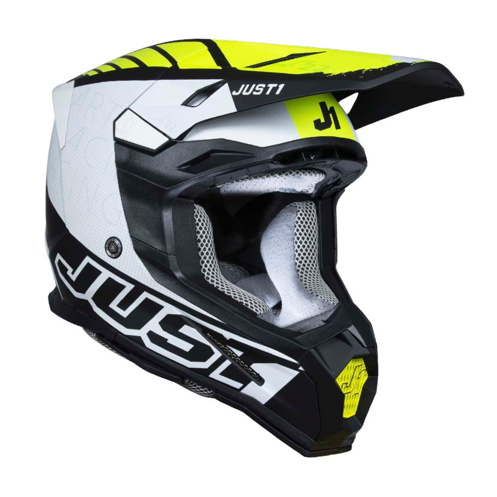 Just  1 J22F Dynamo Offroad Helmet Black/White/Yellow Fluo