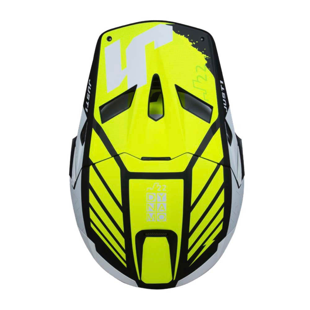 Just  1 J22F Dynamo Offroad Helmet Black/White/Yellow Fluo