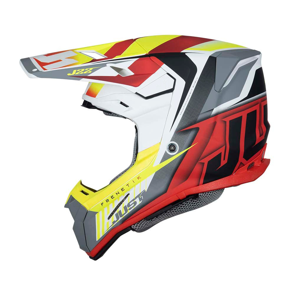 Just  1 J22F Frenetik Offroad Helmet Fire Fluo Yellow/Red/White