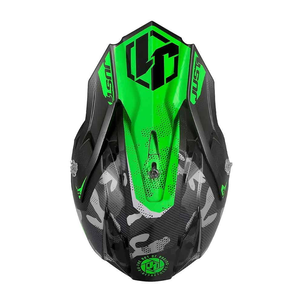 JUST1 Youth J32 Camo Offroad Helmet Gloss Black/Camo Fluo Green