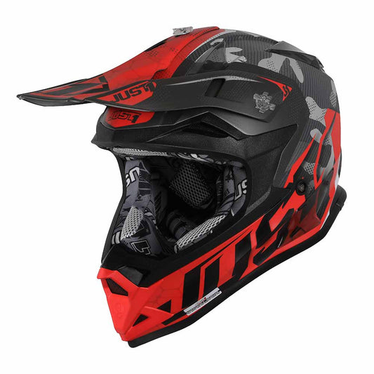 JUST1 Youth J32 Camo Offroad Helmet Flat Black/Camo Fluo Red