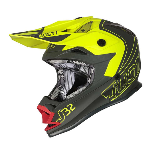 JUST1 Youth J32 Vertigo Offroad Helmet Grey/Red Fluo Yellow