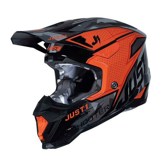 JUST1 J40 Shooter Offroad Helmet Camo Orange/Black