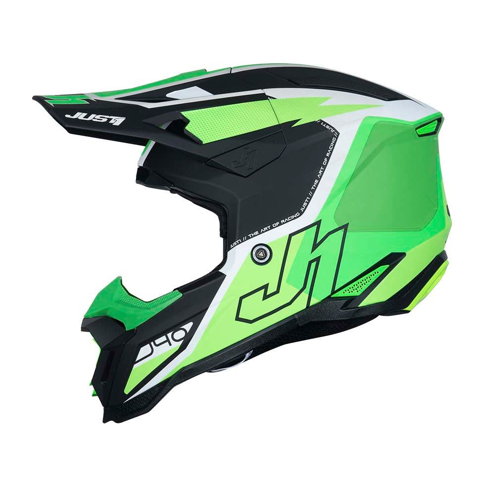 JUST1 J40 Flash Offroad Helmet Fluo Green/White/Black