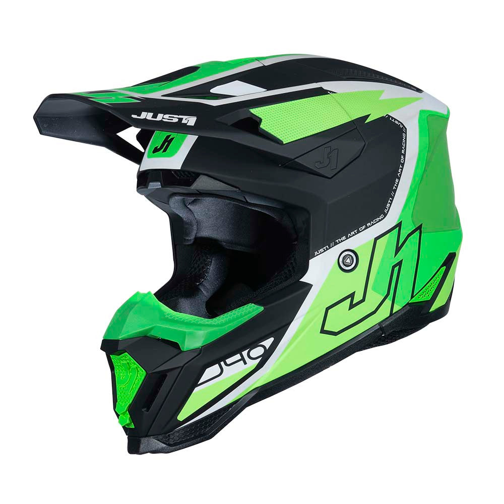 JUST1 J40 Flash Offroad Helmet Fluo Green/White/Black