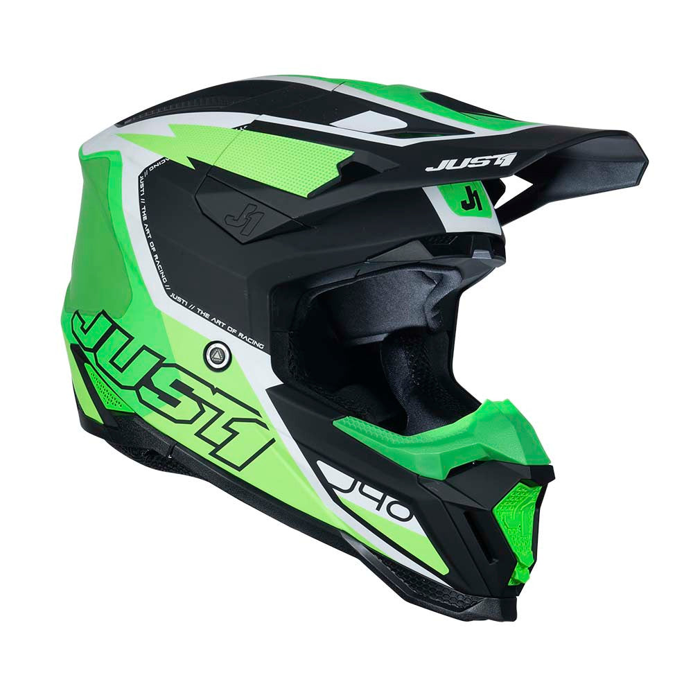 JUST1 J40 Flash Offroad Helmet Fluo Green/White/Black