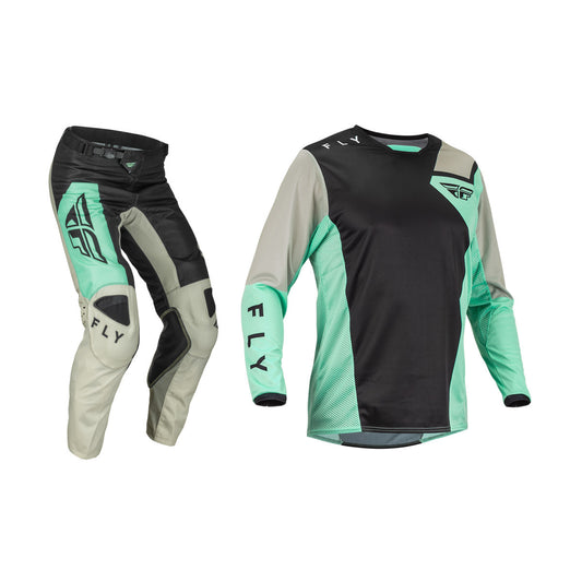 FLY Racing 2023 Kinetic Jet Jersey Pant Combo Black/Mint/Grey