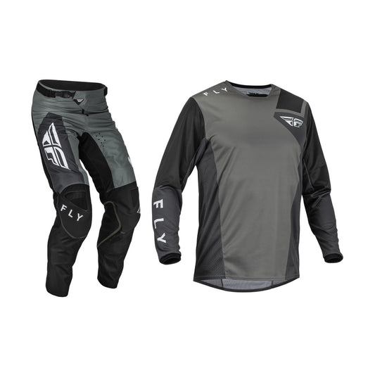 FLY Racing 2023 Kinetic Jet Jersey Pant Combo Grey/Dark Grey/Black