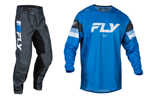 FLY Racing 2024 Kinetic Prix Jersey Pant Combo Bright Blue/Charcoal/White