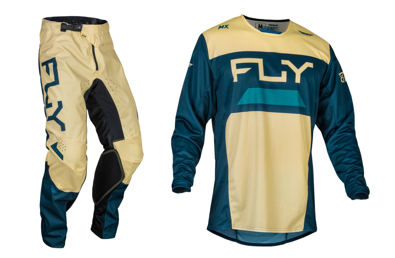 FLY Racing 2024 Kinetic Reload Jersey Pant Combo Ivory/Navy/Cobalt