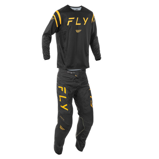FLY Racing 2025 Kinetic Center Jersey Pant Combo Black/Gold
