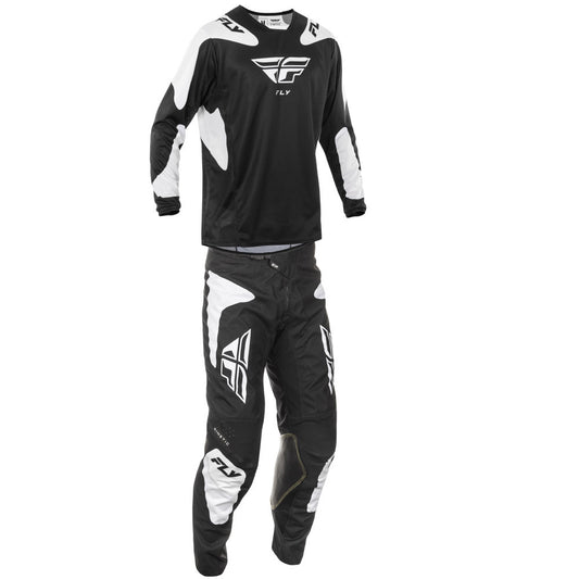 FLY Racing 2025 Kinetic Sym Jersey Pant Combo Black/White