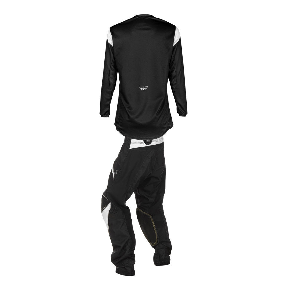 FLY Racing 2025 Youth Kinetic Stoke Jersey Pant Combo Black/White