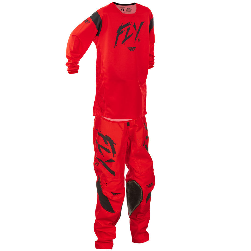 FLY Racing 2025 Youth Kinetic Stoke Jersey Pant Combo Red/Black