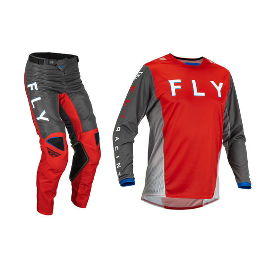 FLY Racing 2023 Kinetic Kore Jersey Pant Combo Red/Grey