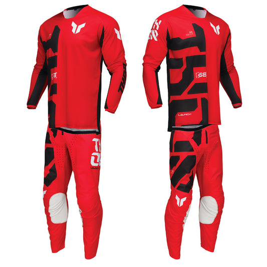 Thor 2025 Youth LAUNCHMODE Forge Jersey Pant Combo Red