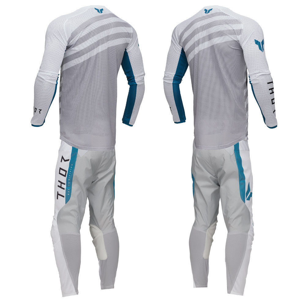 Thor 2025 LAUNCHMODE Vented Raid Jersey Pant Combo White/Gray