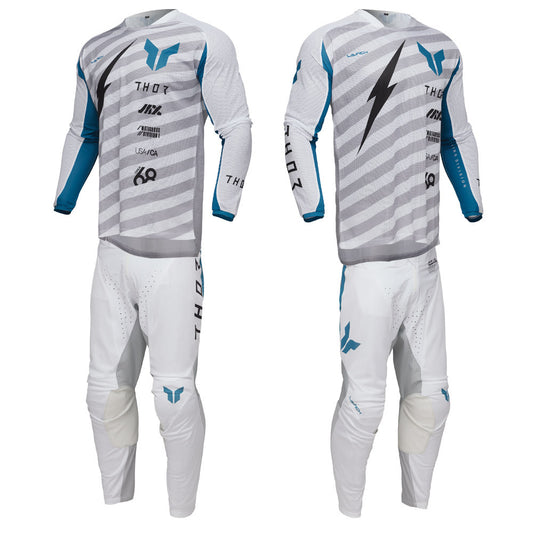 Thor 2025 LAUNCHMODE Vented Raid Jersey Pant Combo White/Gray