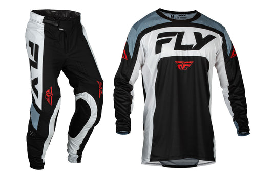 FLY Racing 2024 Lite Jersey Pant Combo Black/White/Denim Grey