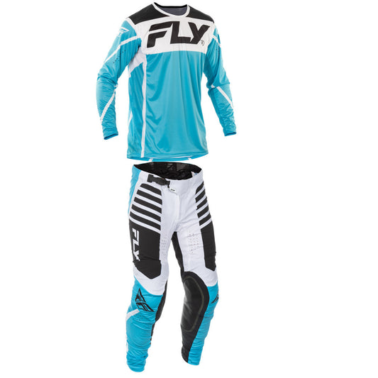 FLY Racing 2025 Youth Lite Jersey Pant Combo Blue/White/Black