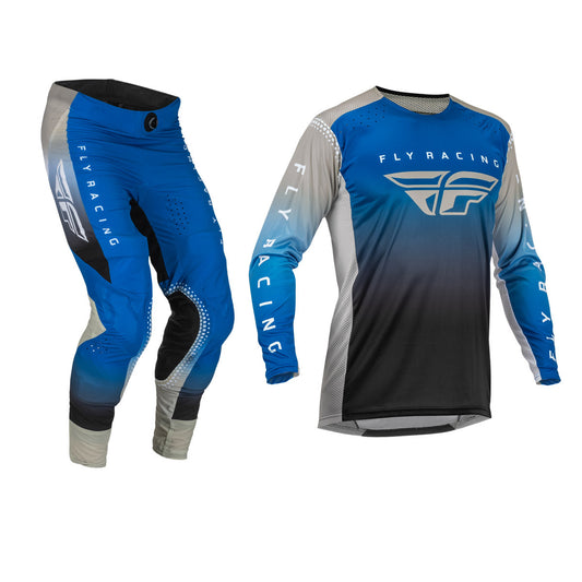 FLY Racing 2023 Lite Jersey Pant Combo Blue/Grey/Black