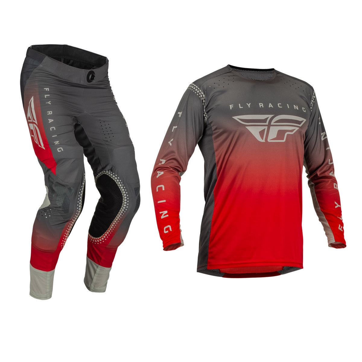 FLY Racing 2023 Youth Lite Jersey Pant Combo Red/Grey
