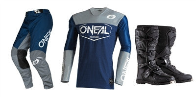 O'NEAL 2022 Mayhem Hexx Blue/Grey Jersey Pant Boots Combo