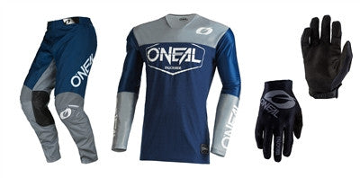 O'NEAL 2022 Mayhem Hexx Blue Jersey Pant Matrix Gloves Combo