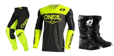 O'NEAL 2022 Mayhem Hexx Black/Yellow Jersey Pant Rider Boots Combo