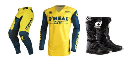 O'NEAL 2022 Mayhem Bullet Blue/Yellow Jersey Pant Rider Boots Combo