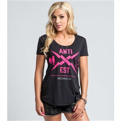 Metal Mulisha Womens Anti Est Scoop Tee - Black