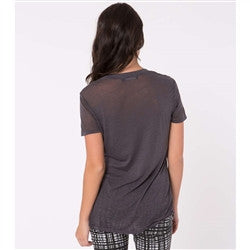 Metal Mulisha Womens Queen Of Diamonds Scoop Tee - Charcoal - Charcoal