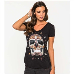 Metal Mulisha Womens Space Scoop Tee - Black - Large